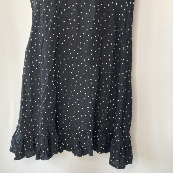 AEO Women's Black Poker Dot Pattern Wrap Mini Dress Size XS - Picture 6 of 13